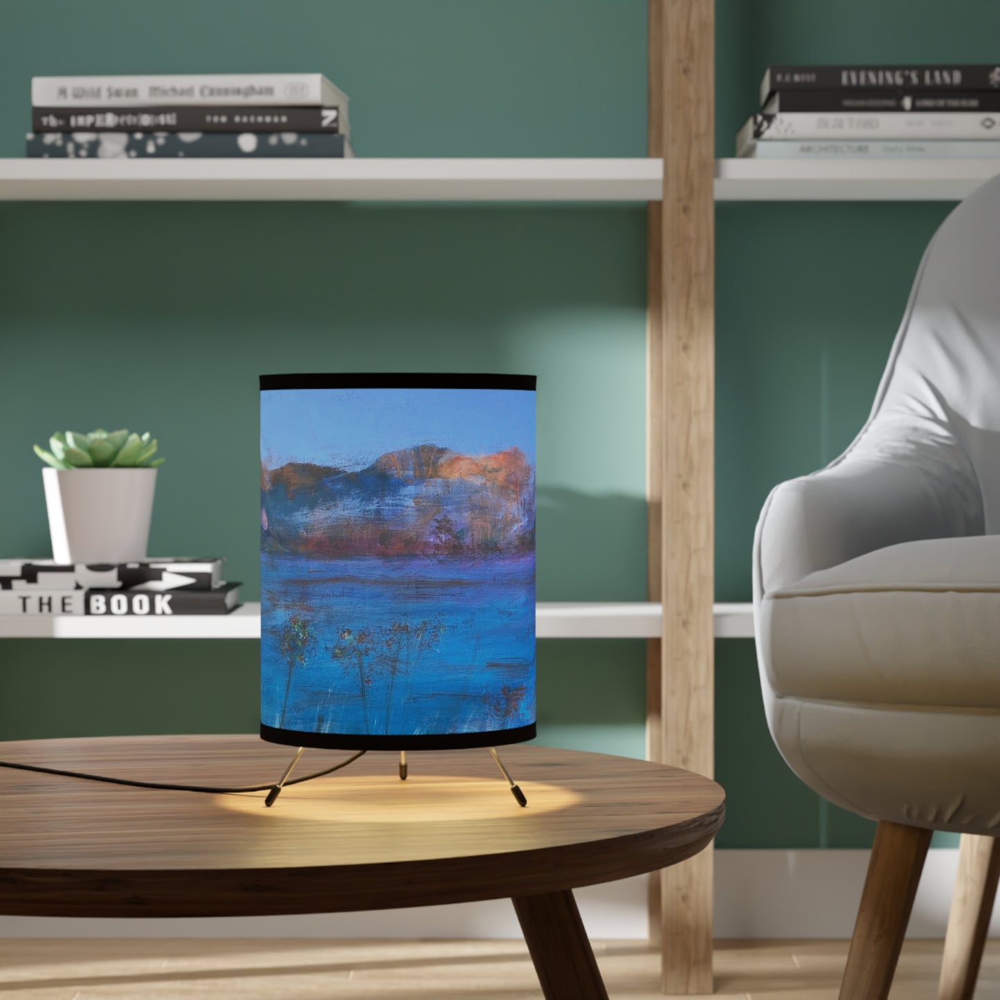 "The Bluffs" by Penny May Hineline | Tripod Lamp