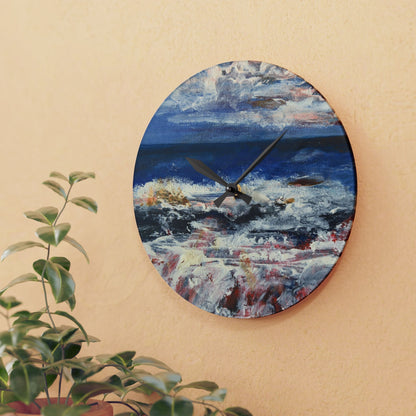 "Spindrift" by Penny May Hineline | Wall Clock