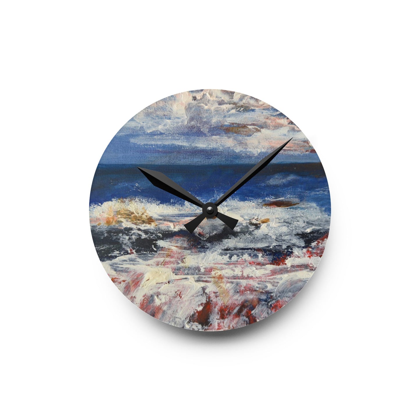 "Spindrift" by Penny May Hineline | Wall Clock