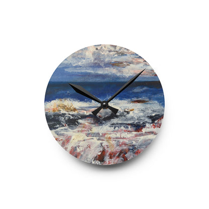 "Spindrift" by Penny May Hineline | Wall Clock