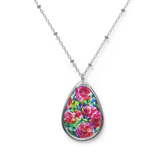 "Pink Roses" by Brooke Lumbus | Pendant Necklace