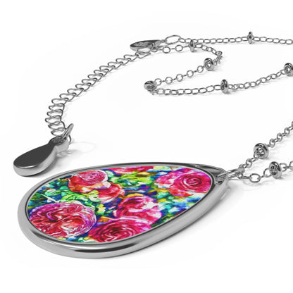 "Pink Roses" by Brooke Lumbus | Pendant Necklace
