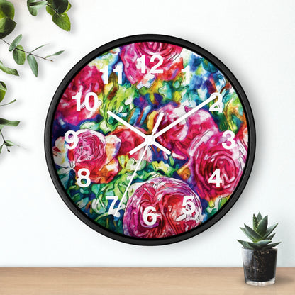 "Pink Roses" by Brooke Lumbus | Wall Clock