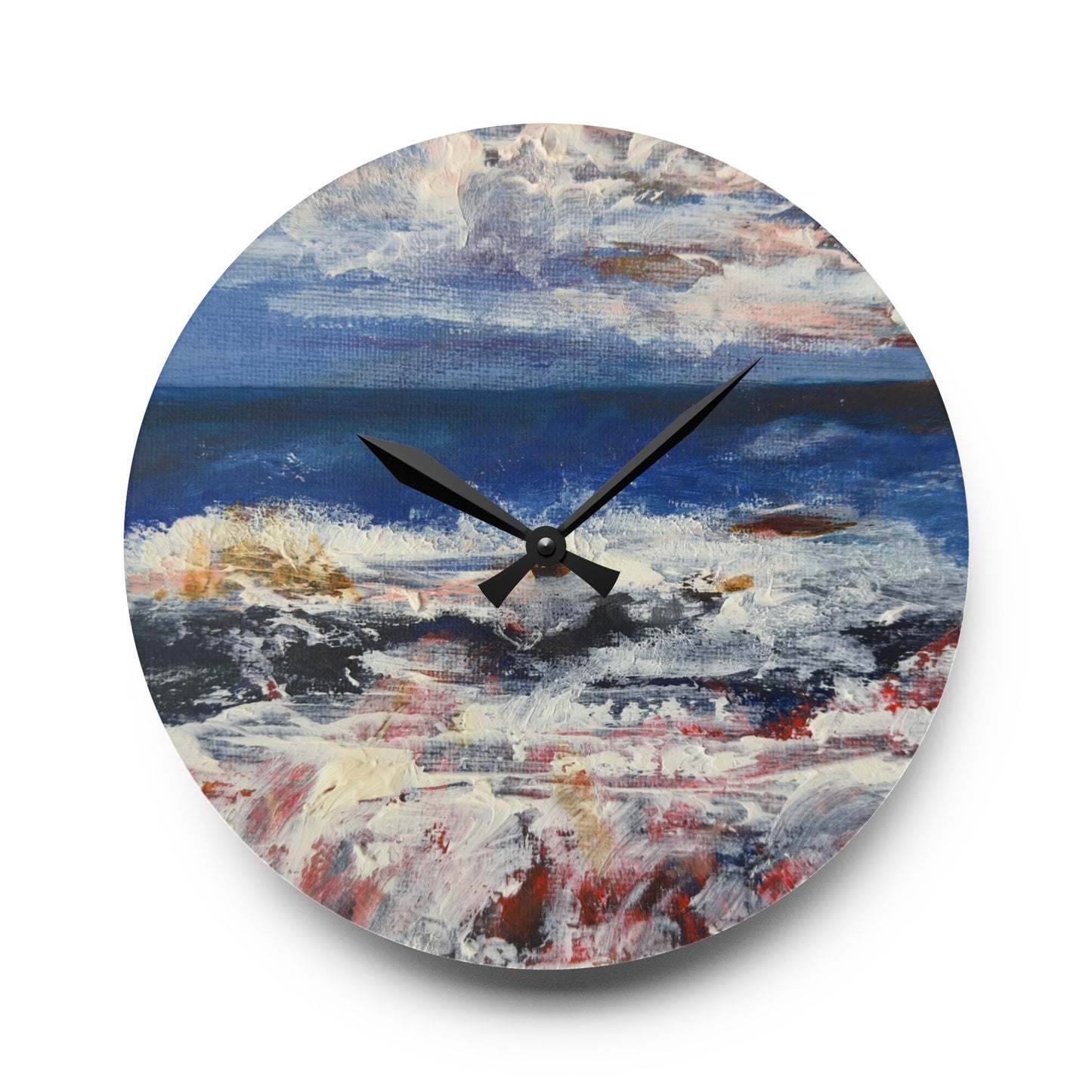 "Spindrift" by Penny May Hineline | Wall Clock