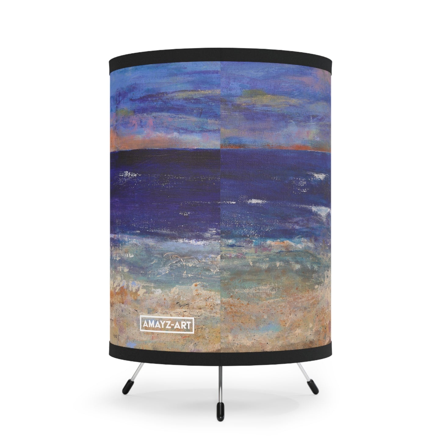 "Ocean" by Penny May Hineline | Tripod Lamp