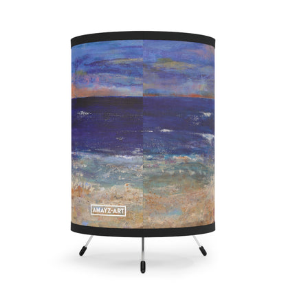"Ocean" by Penny May Hineline | Tripod Lamp