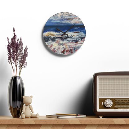 "Spindrift" by Penny May Hineline | Wall Clock