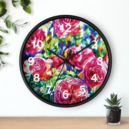 "Pink Roses" by Brooke Lumbus | Wall Clock